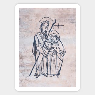 Hand drawn illustration of the Sacred Family Sticker